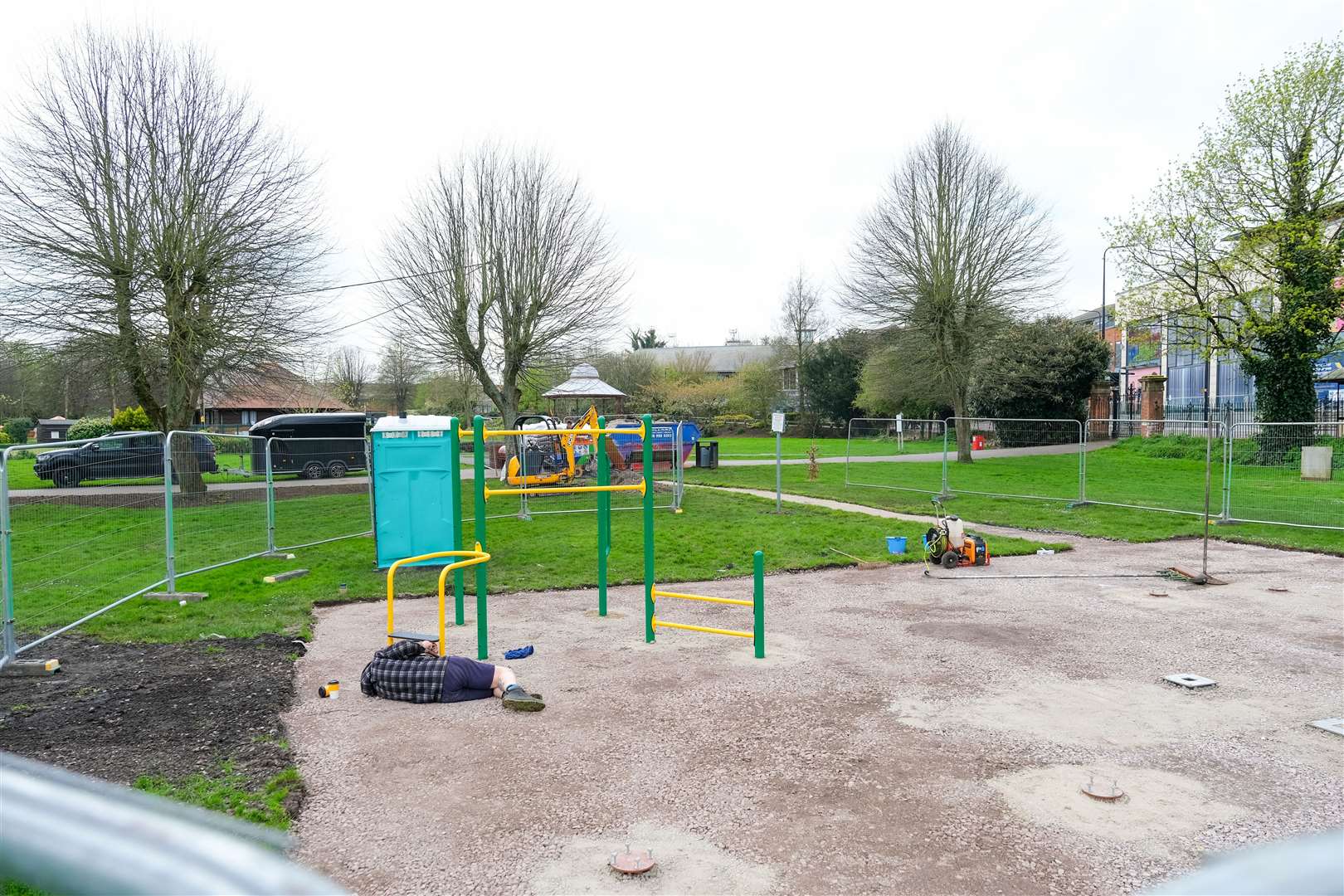 Work has starting on the new outdoor gym in Victoria Park