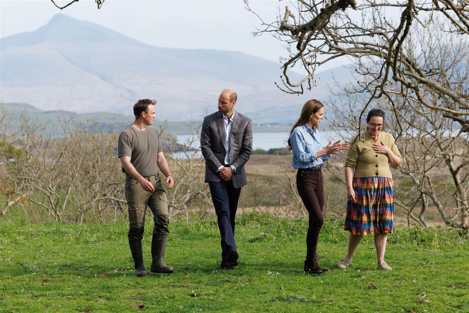 The royal couple met croft owner Jeanette Lynn and her husband Jack Shaw during their visit (Robert Perry/Daily Mail Scotland/PA)