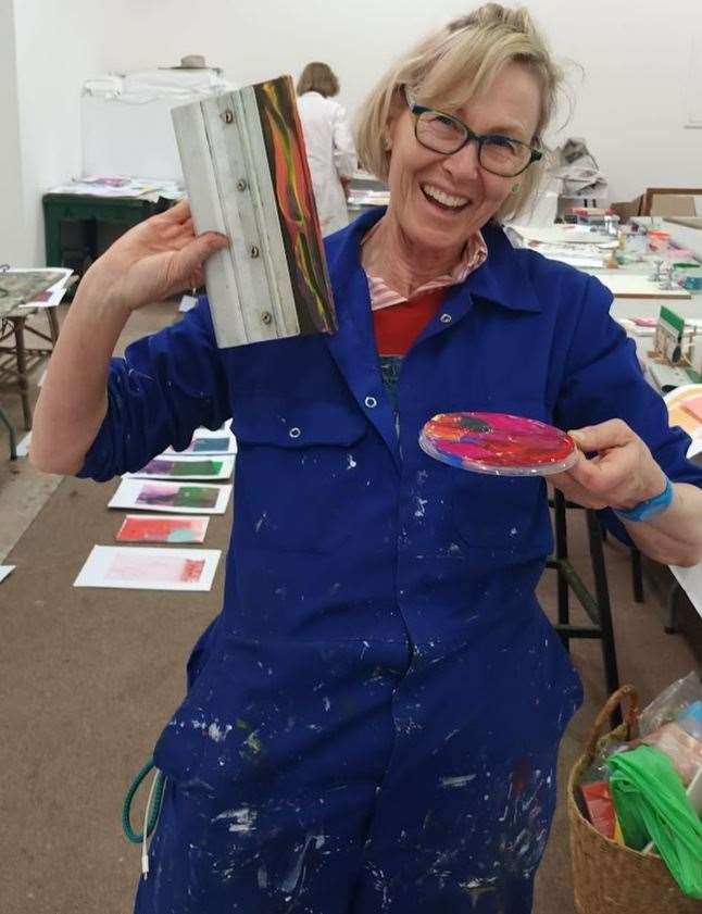 Participant in Berkshire Printmakers' beginners screen print
