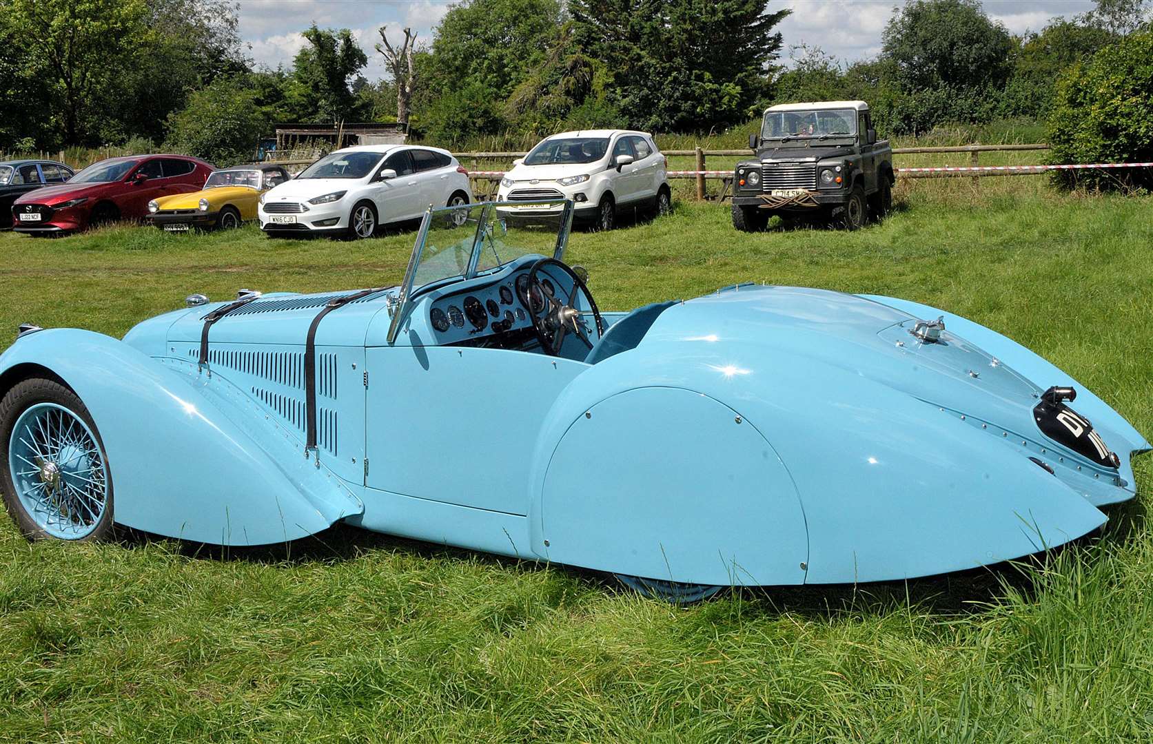 Brian Martin’s 1937 Part 2 Riley Sprite. Informal meet of classic cars and motorbikes at The Bell at Aldworth, July 28 2024 Pic: Geoff Fletcher