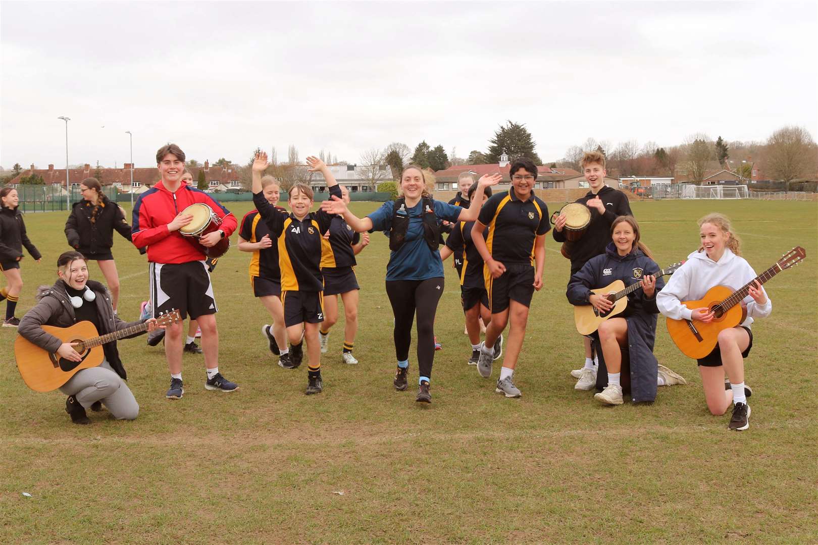 Headteacher Grace Rigg training for her 28k with pupils