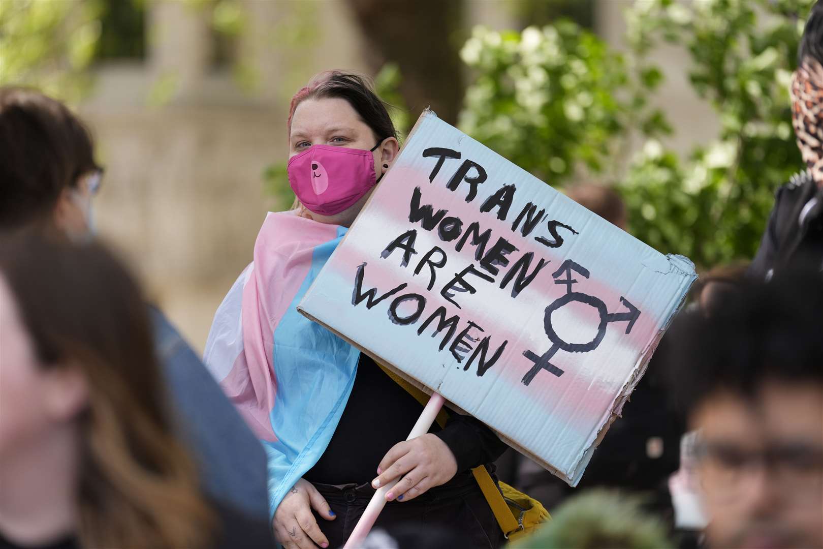 Trans rights groups, trade unions and community organisations came together (Andrew Matthews/PA)
