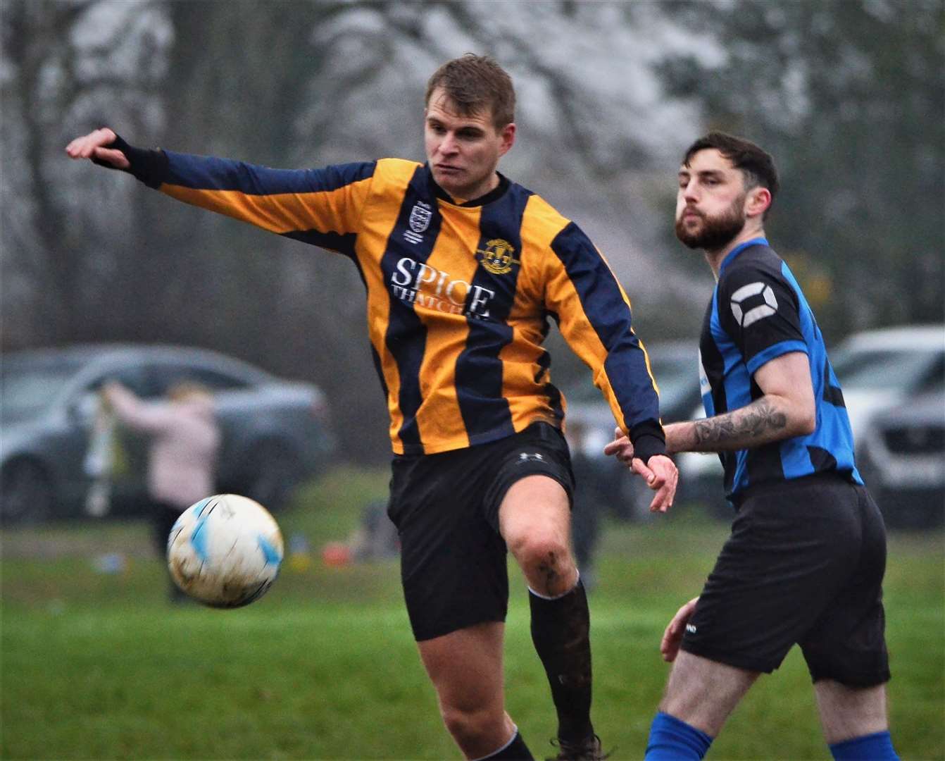 Eyes on the ball in Thatcham Tornadoes vs Berkshire Wanderers