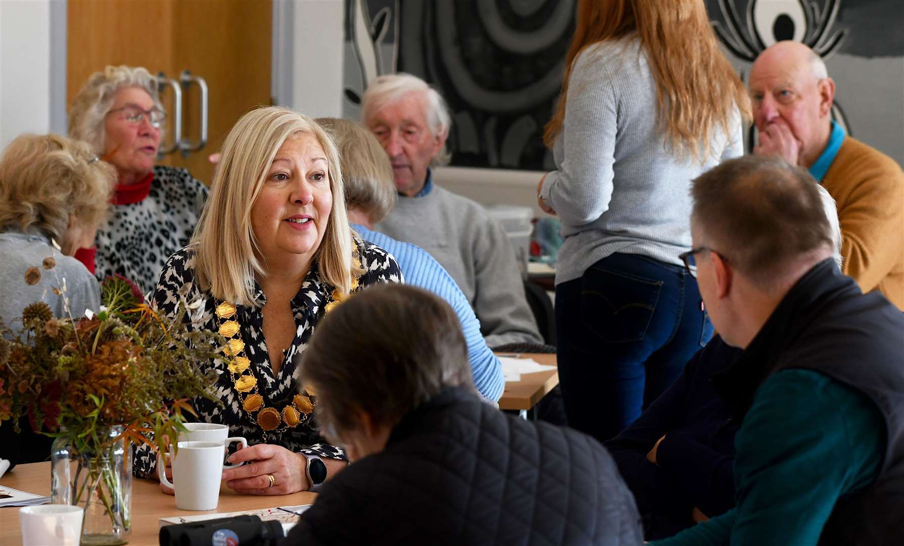 Mayor of Thatcham Suzanne Adamantos visiting the Nature Memories Cafe