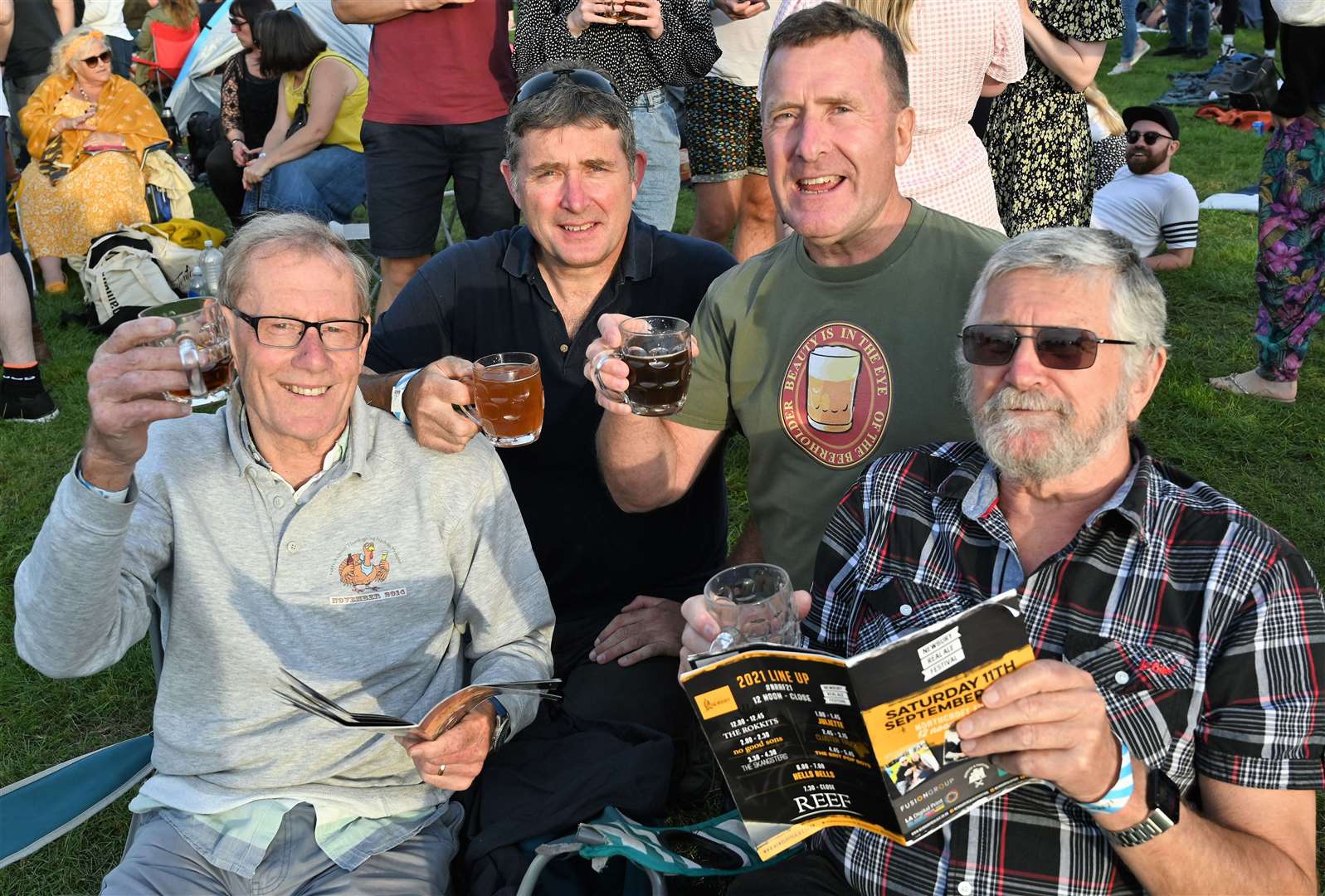 Dave Sinclair, Nick Pywell. David Friend and Terry Holmes at Newbury Real Ale Festival pic chris forsey 11/9/21...Ref: 37-1721. (51192871)