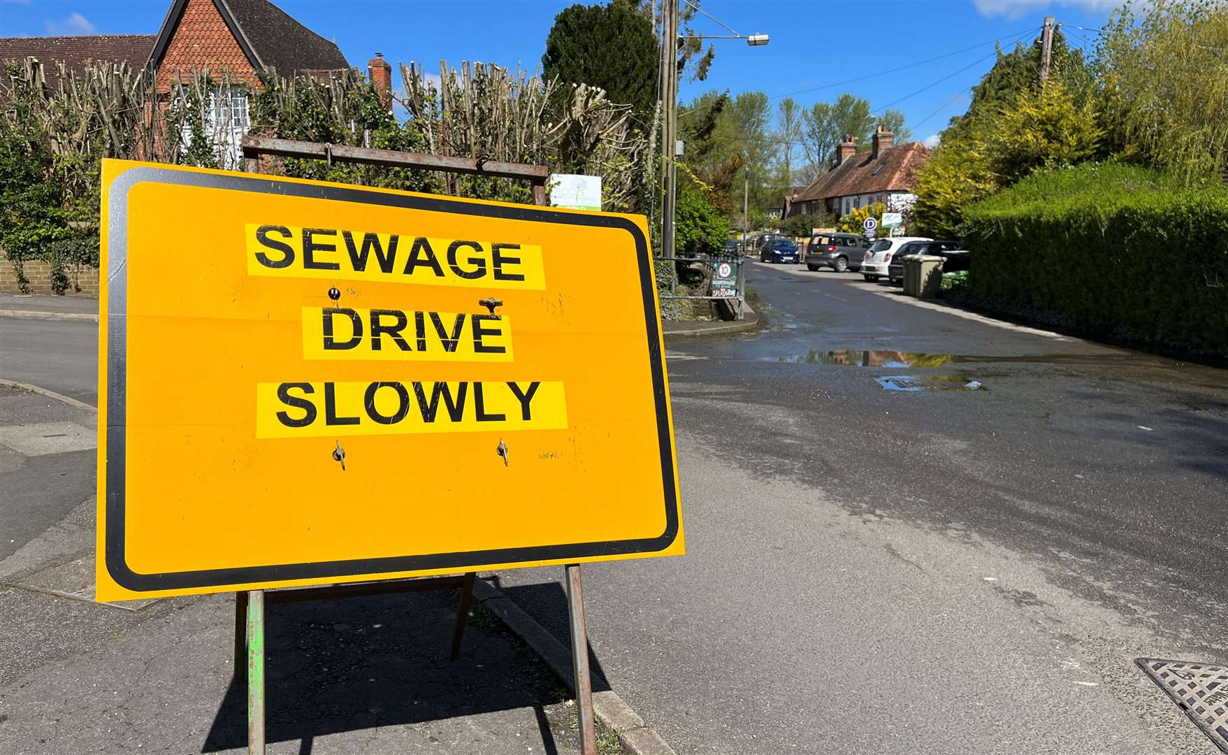 Sign warning motorists approaching Water Street. Credit: Mirek Gosney