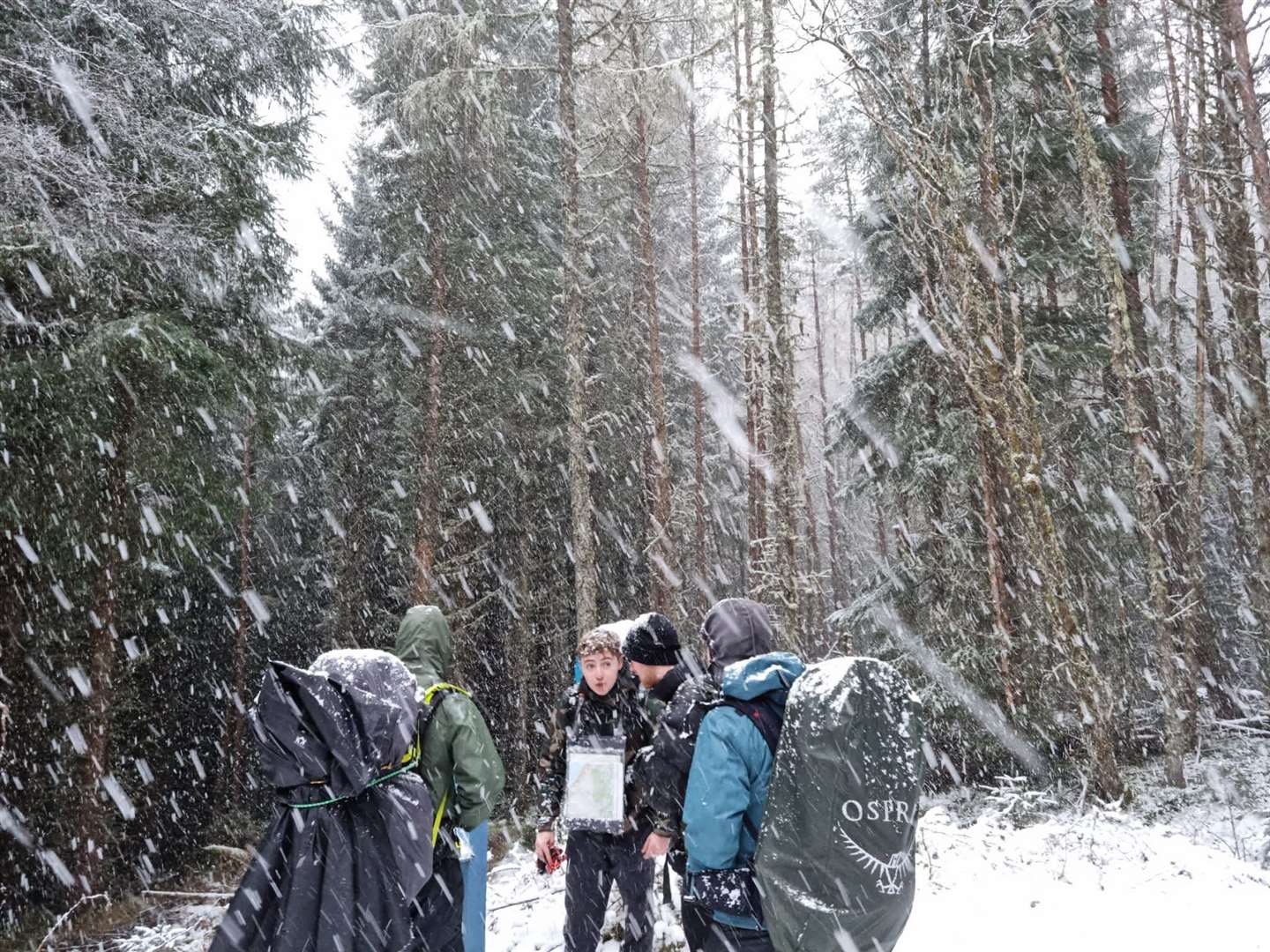 Braving the snow for charity... Picture by: Miles May