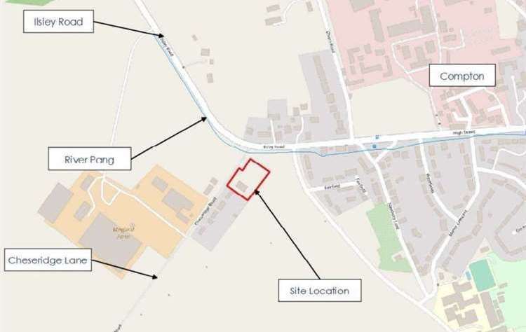 Site of approved scout hut expansion at Compton