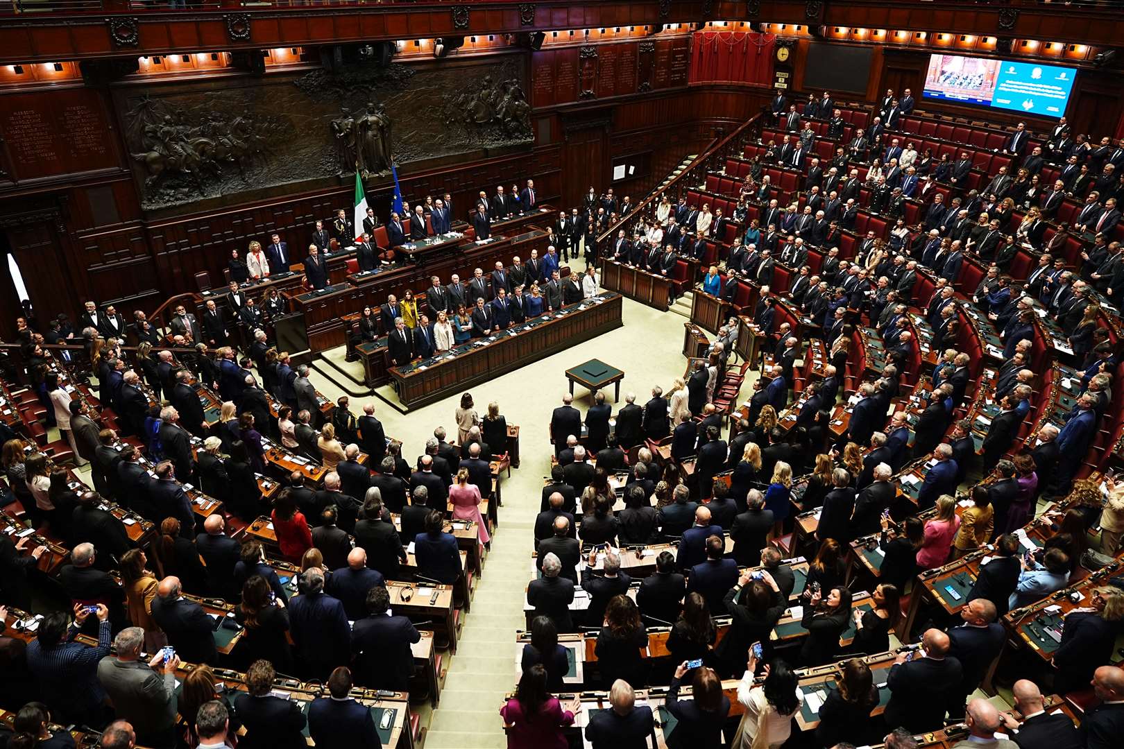 The King arrives to deliver a speech to the Italian parliament in Rome (Aaron Chown/PA)