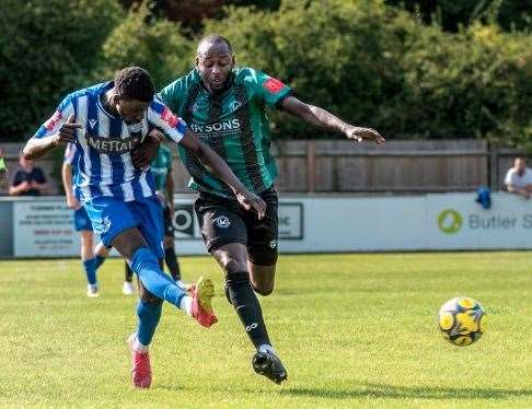 Thatcham’s Mo Ceesay in action