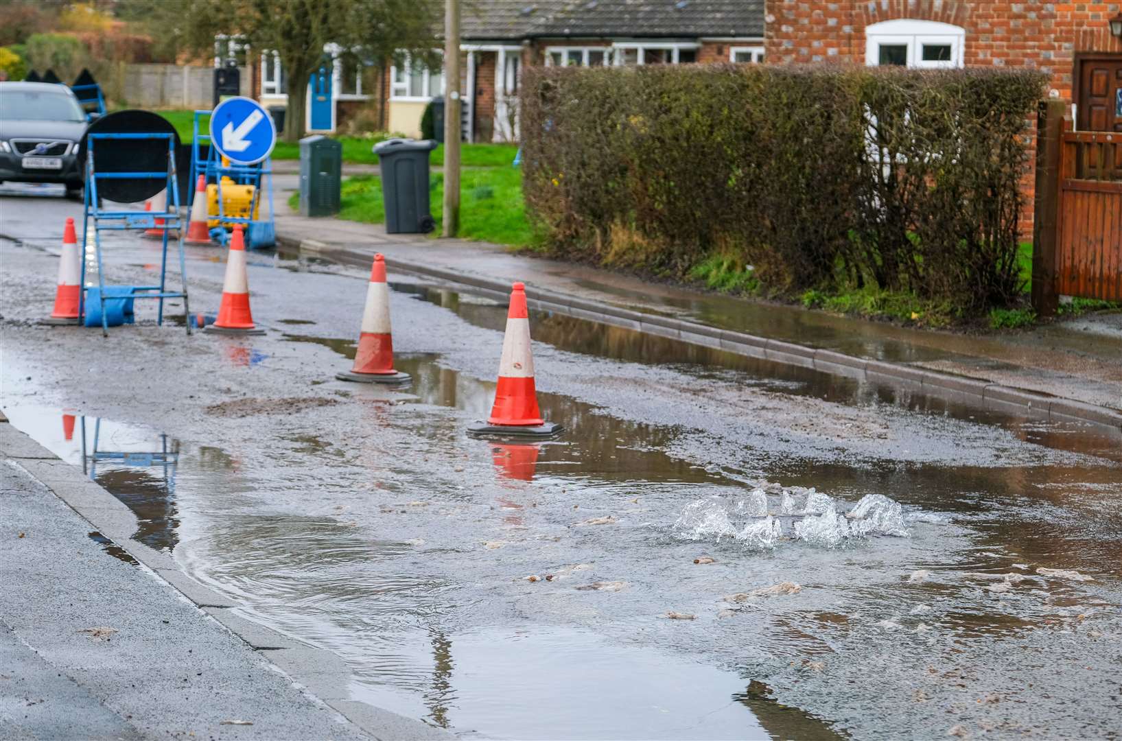 Raw sewage in Newbury Street, Lambourn