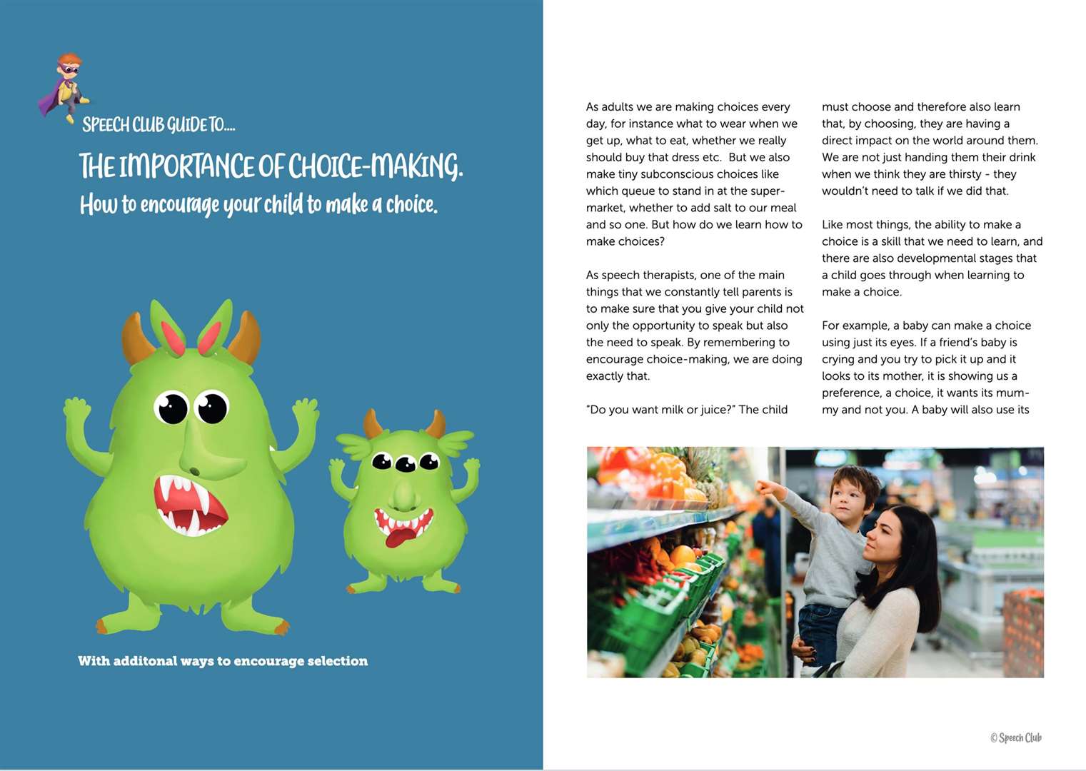 Speech Club materials can be downloaded by parents and printed off to use with their children