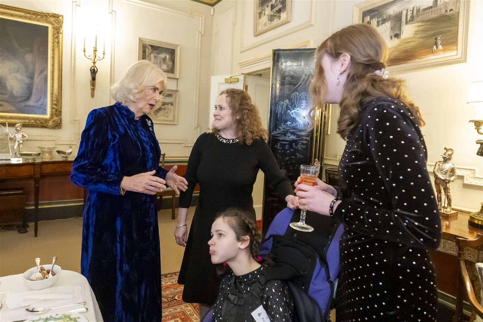 The Queen meets Marie, Faye and Katie Verney