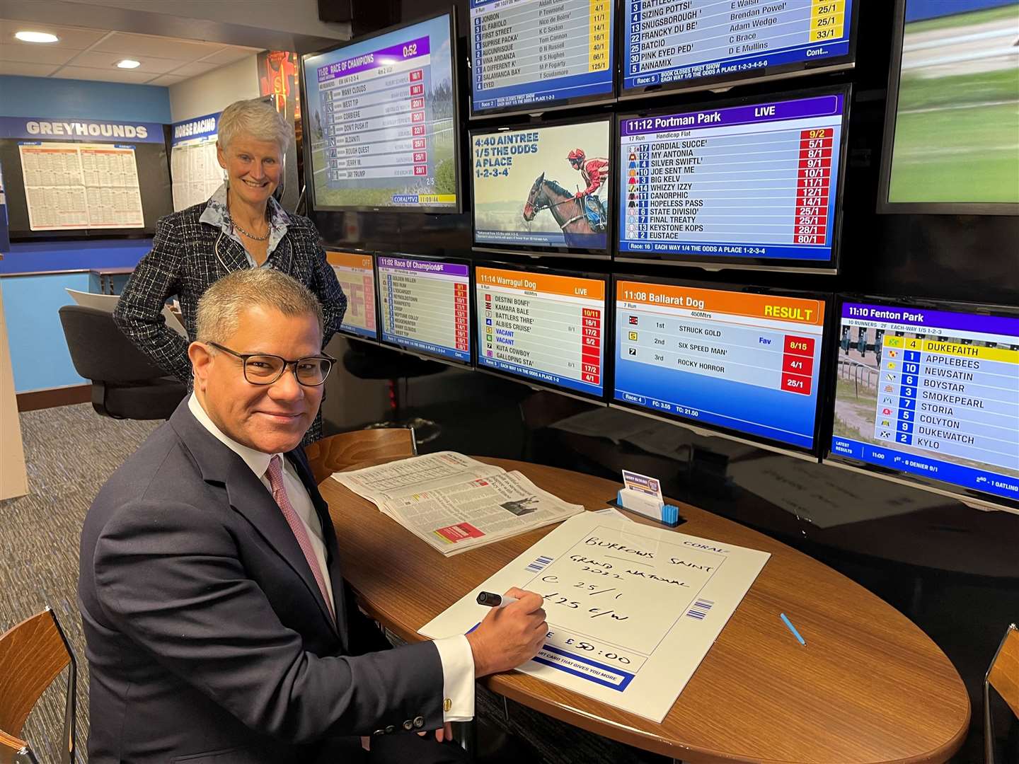 Reading West MP Alok Sharma placing his charity bet on Burrows Saint at this year's Grand National