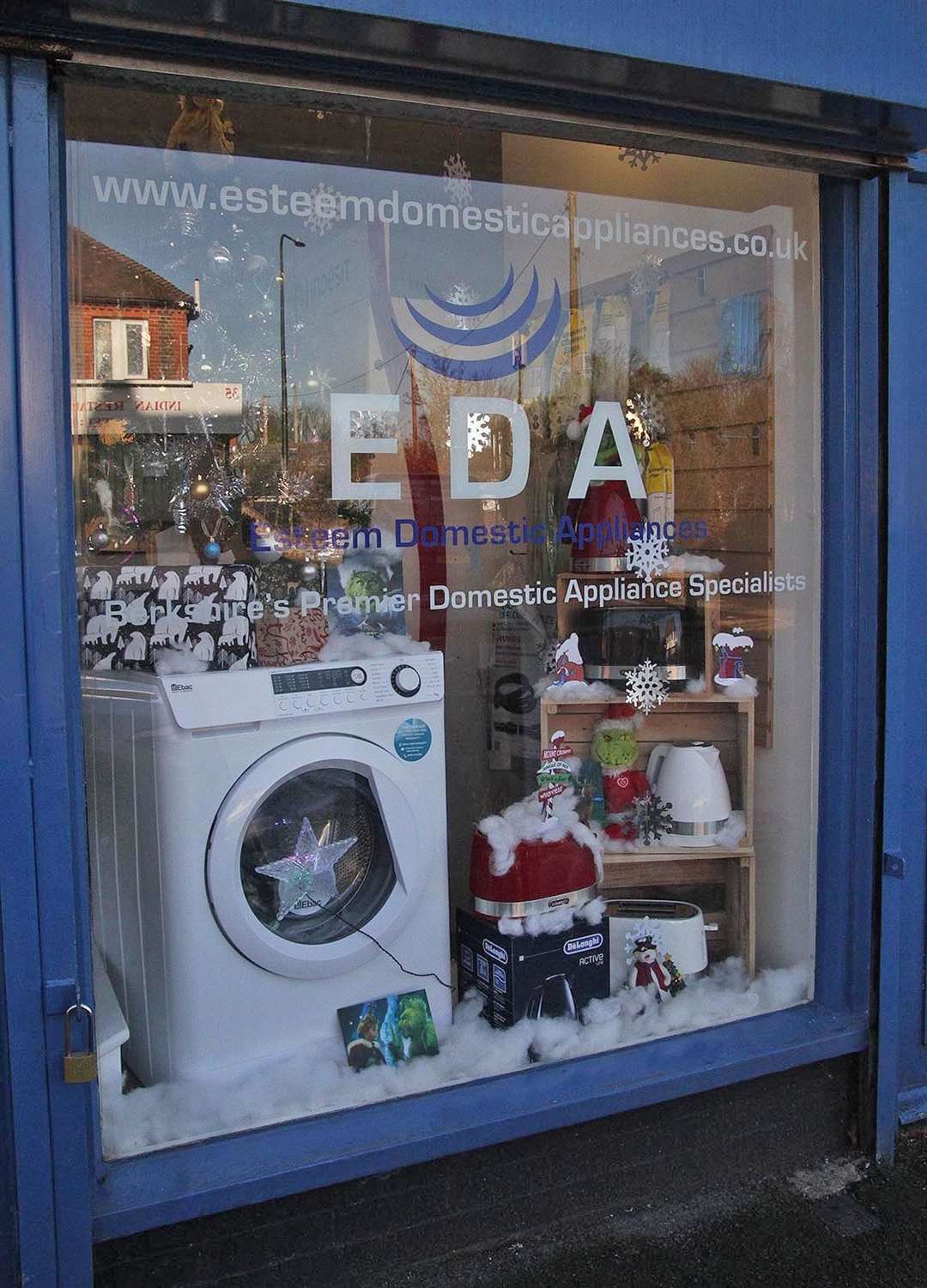 Esteem Domestic Appliances came in second place this year with their festive window display.