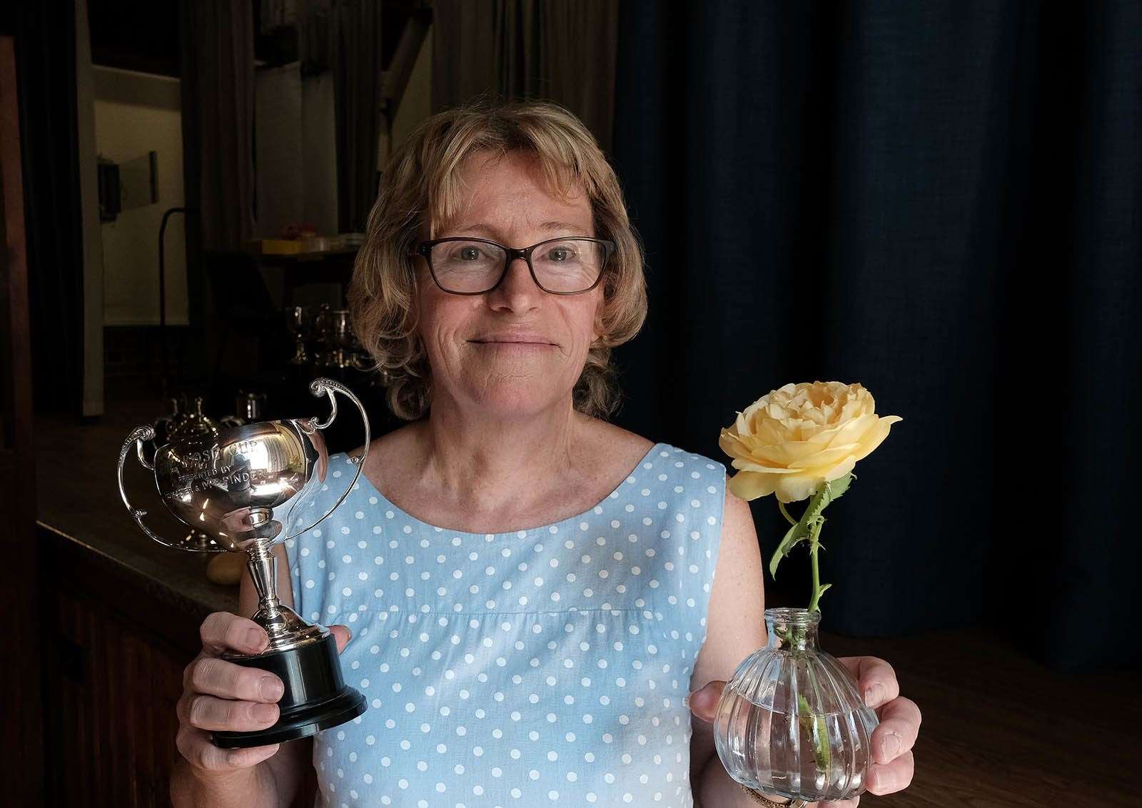 Sally Izett with the Rose Cup