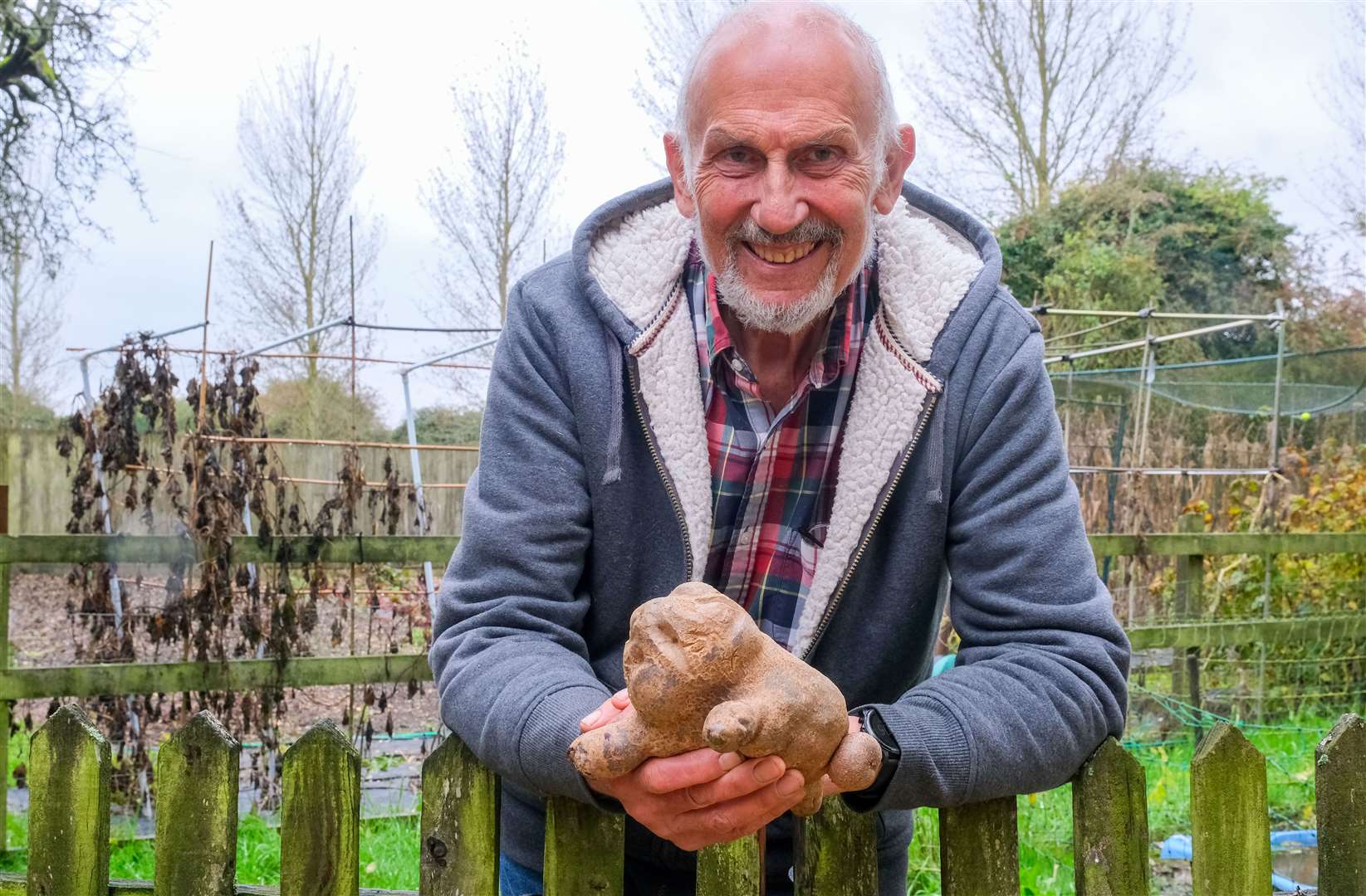 Chris Gittins with his unusual potato