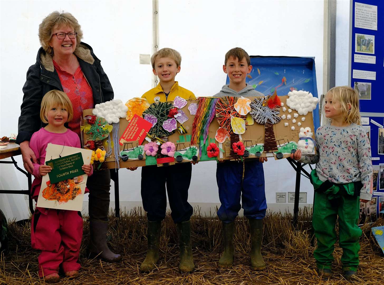 Great Shefford Pre-School playgroup winners Holly (4), Noah (8), Stanley (8), Elizabeth (4).
