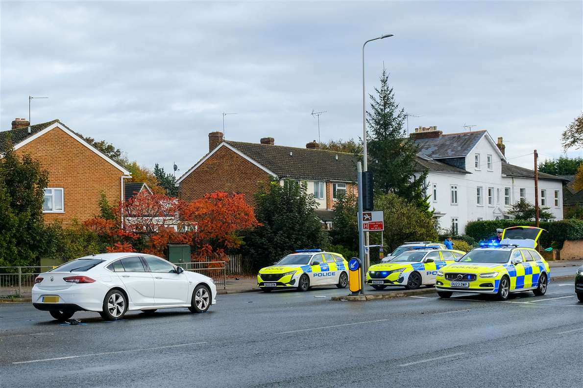Scenes on the A4 in Newbury after the crash on Wednesday