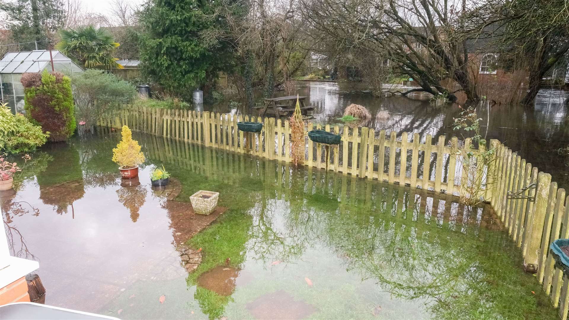 Charlie and Vera Palmer's flooded garden