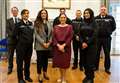 Home Secretary Priti Patel meets new recruits in Thames Valley Police training centre Sulhamstead