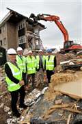 Going...going...gone - Kersey Crescent flats are demolished