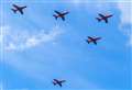 Keep your eyes to the skies for Red Arrows fly past this morning