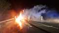 A34 near Newbury lorry blaze: pictures