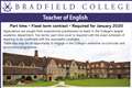 Teacher of English Required
