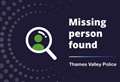 Missing teenager found ‘safe and well’