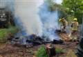 Firefighters tackle 'out of control' bonfire