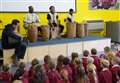Drummers demonstrate rhythm of Africa