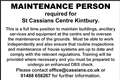 Maintenance person required
