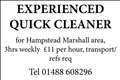 EXPERIENCED QUICK CLEANER