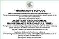 ASSISTANT GROUNDSMAN / MAINTENANCE PERSON (FULL-TIME)