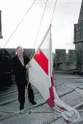St George's flag hoisted above St Nicolas church