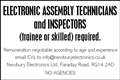 Electronic Assembly Technicians and Inspectors required