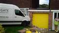 Van crashes into Wash Common house