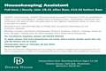 Housekeeping Assistant Required