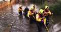 Firefighters kayak Purley couple to safety in rising floodwater
