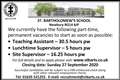 VACANCIES AT ST. BARTHOLOMEW’S SCHOOL