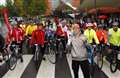 Racing driver sets Vodafone cyclists off to flying start