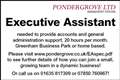 Executive Assistant Required