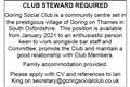 Club Steward Required