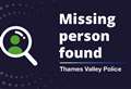 Missing man found safe and well