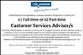 Customer Service Advisor required