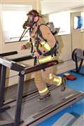 Newbury firefighters running Bayer race in full kit