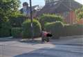 Two men detained by members of public after riding motorcycle on pavement