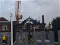 Huge fire in Burghfield Common destroys roof of property