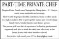 PART-TIME PRIVATE CHEF